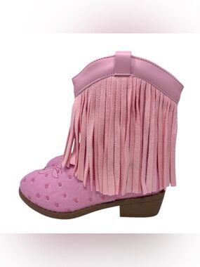 Pawz pink fringed western ankle cowgirl zip close  booties girls size 13 NWT